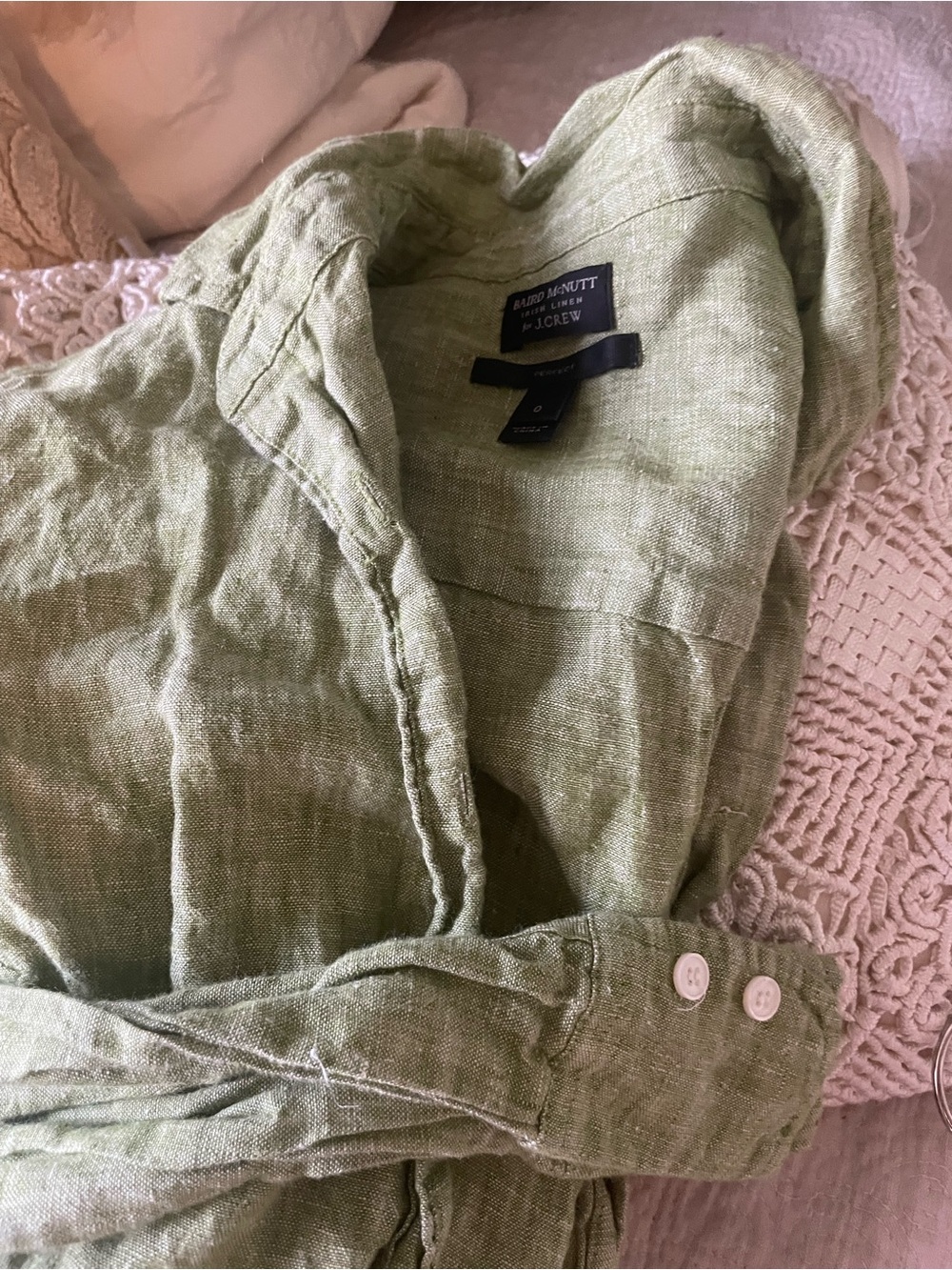 J. Crew Olive Green Irish Linen Shirt